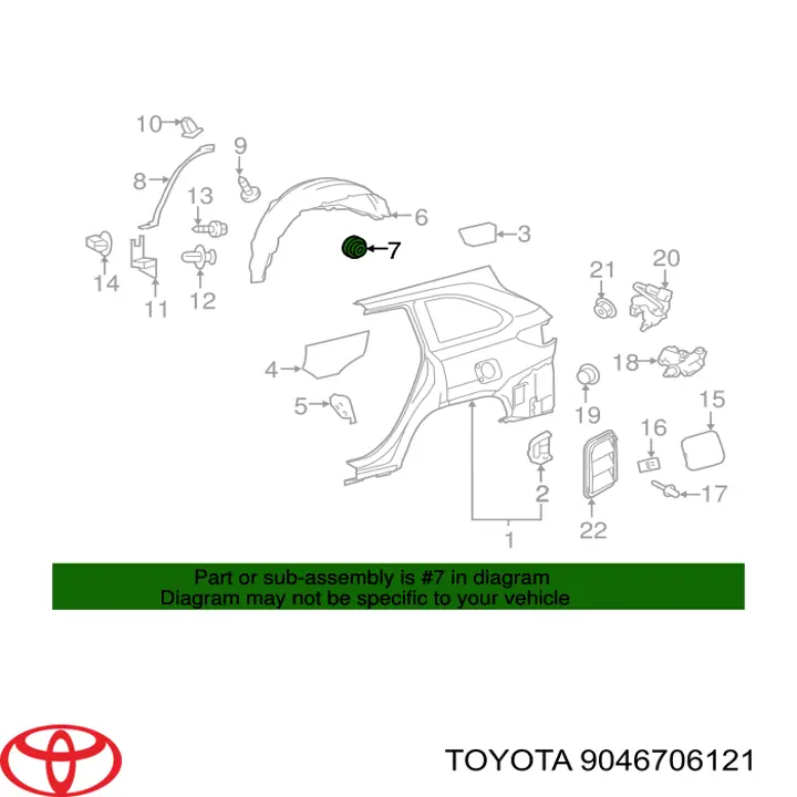 Кліпса термоізоляції капота Toyota 9046706121 ціна, від 3.01 USD