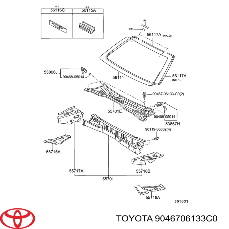 Пістон (кліп) кріплення підкрилки переднього крила 9046706133C0 Toyota