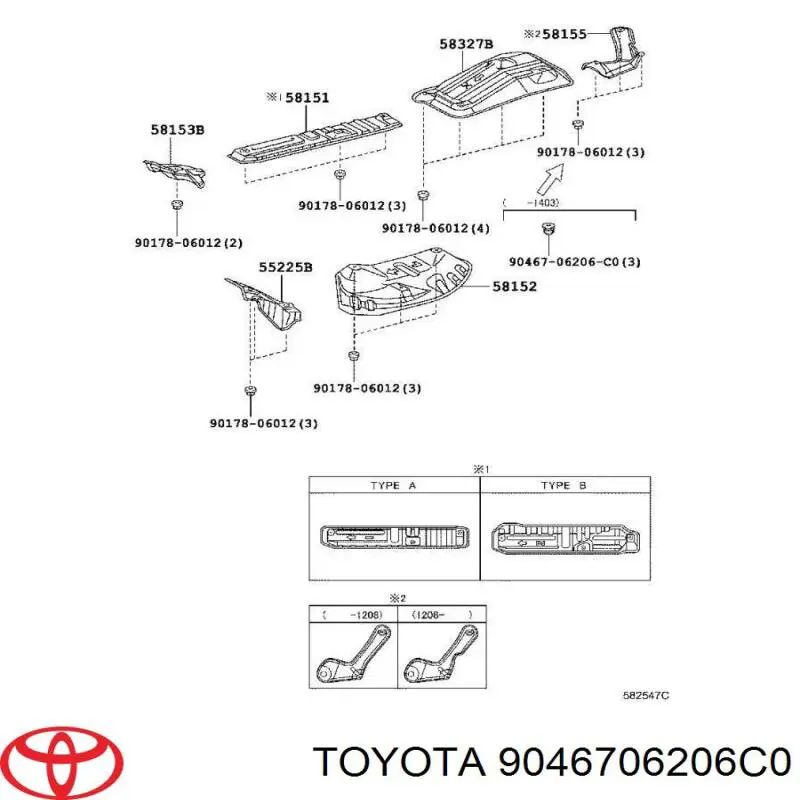 9046706206C0 Toyota Кліпса термоізоляції капота