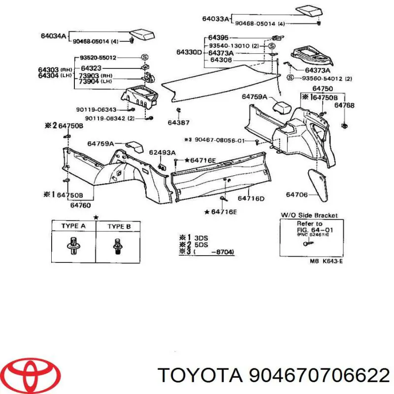 Купити 904670706622 Toyota Пістон (кліп) кріплення обшивки дверей