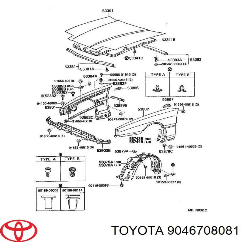  Toyota 9046708081 ціна, від 0.43 USD