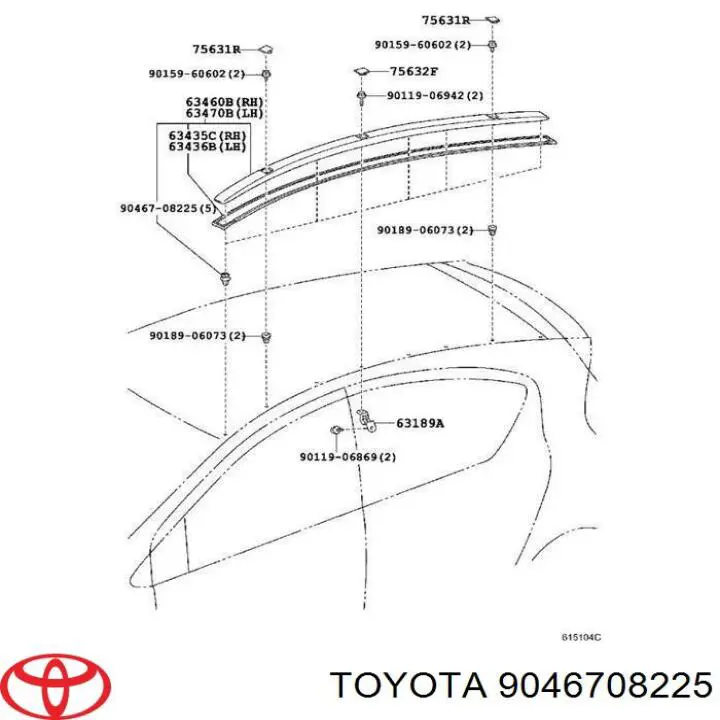  Toyota 9046708225 ціна, від 0.72 USD