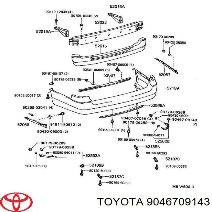Купити 9046709143 Toyota Пістон (кліп) кріплення підкрилки переднього крила