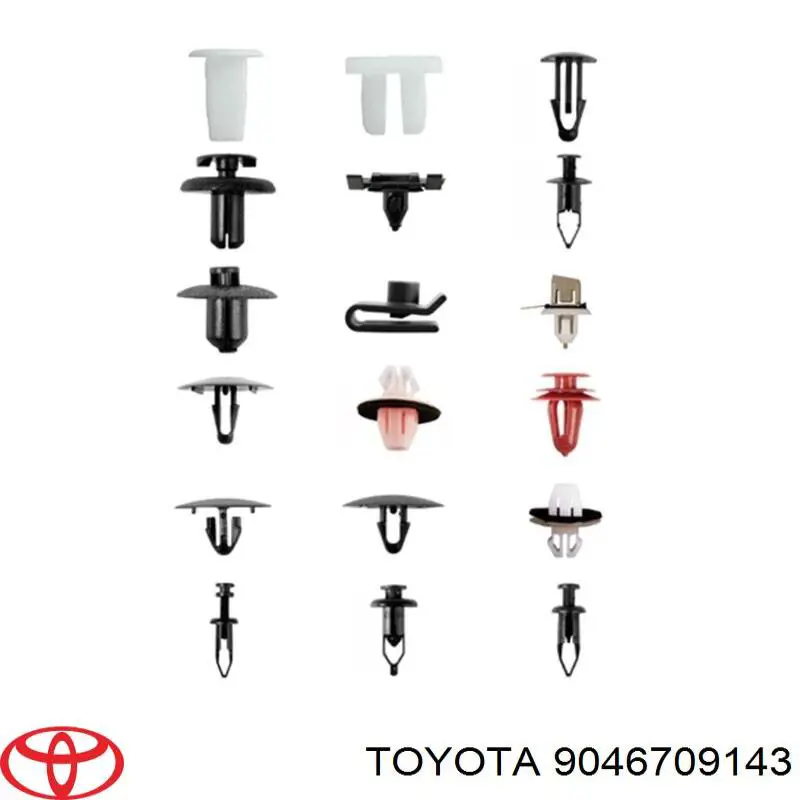 9046709143 Toyota Пістон (кліп) кріплення підкрилки переднього крила