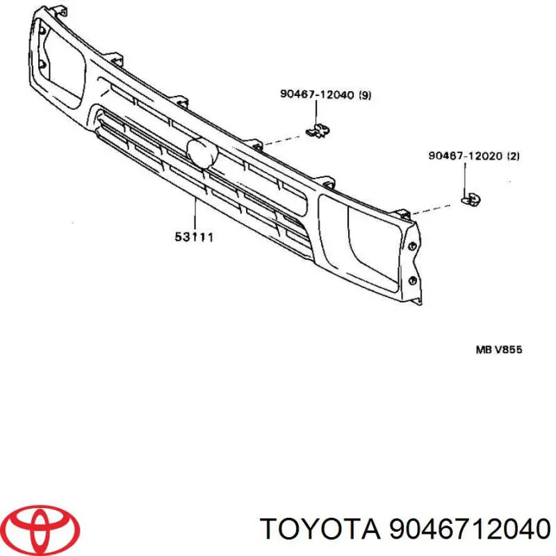 Пістон (кліп) кріплення підкрилки переднього крила Toyota 9046712040 ціна, від 0.32 USD