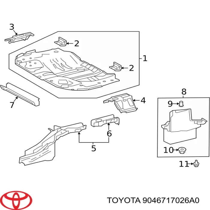 Кліпса захисту днища Toyota Corolla (E21) (Тойота Королла)