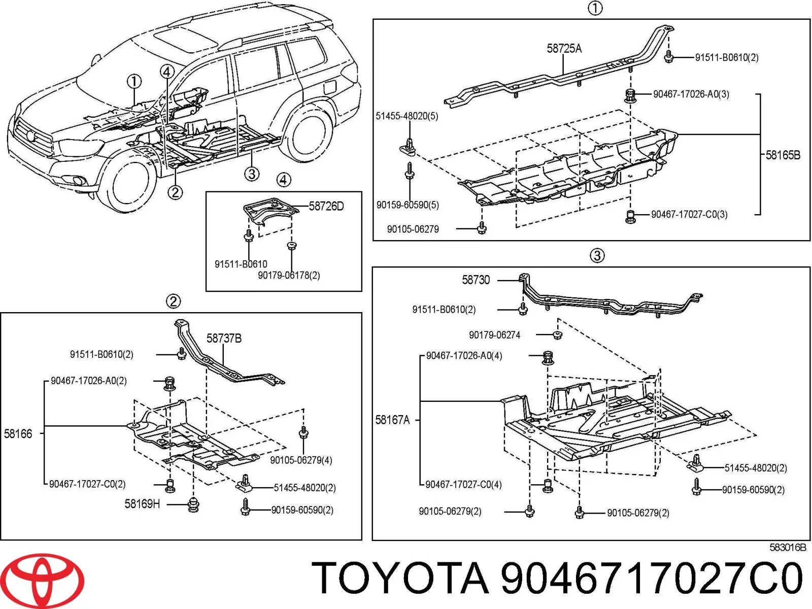 Кліпса захисту днища Toyota Prius (Тойота Пріус)