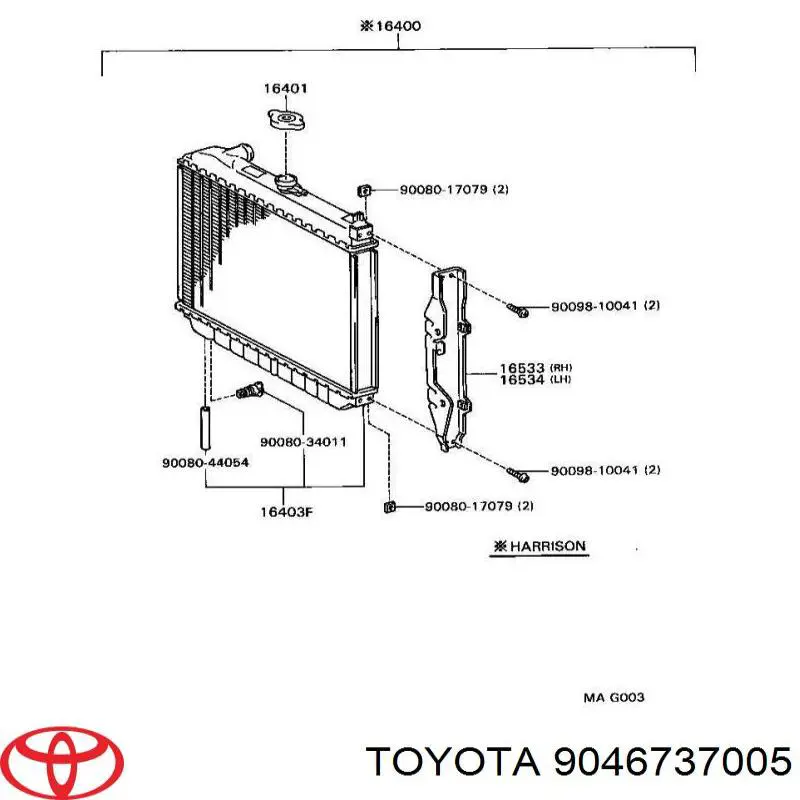 Хомут розширювального бачка 9046737005 Toyota