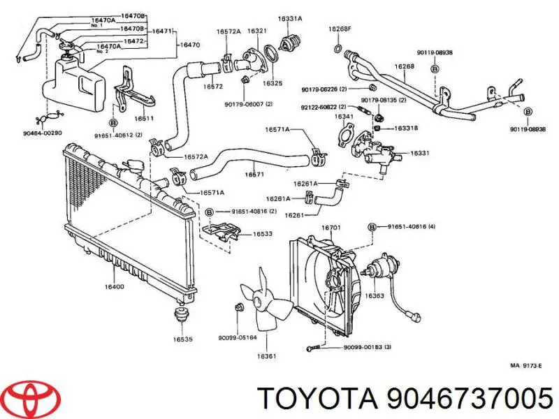 Хомут розширювального бачка Toyota 9046737005 ціна, від 3.22 USD