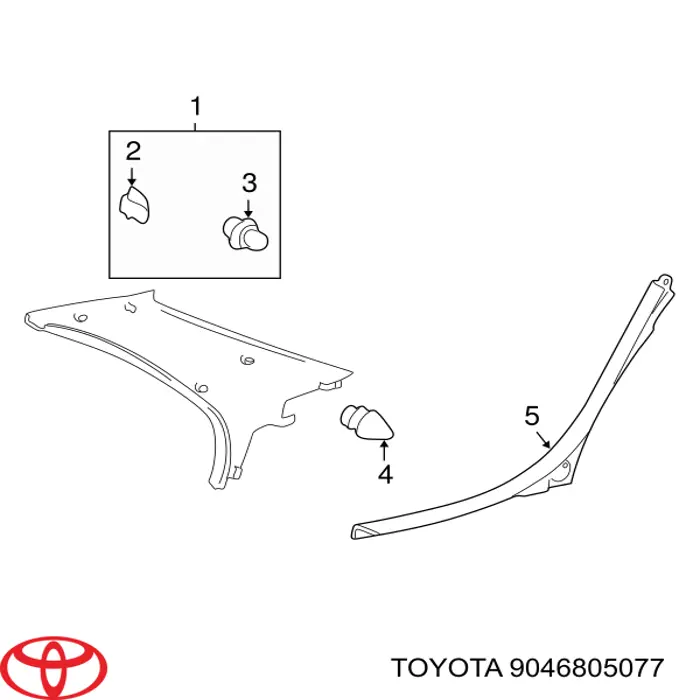 Пістон (кліп) кріплення обшивки дверей 9046805077 Toyota