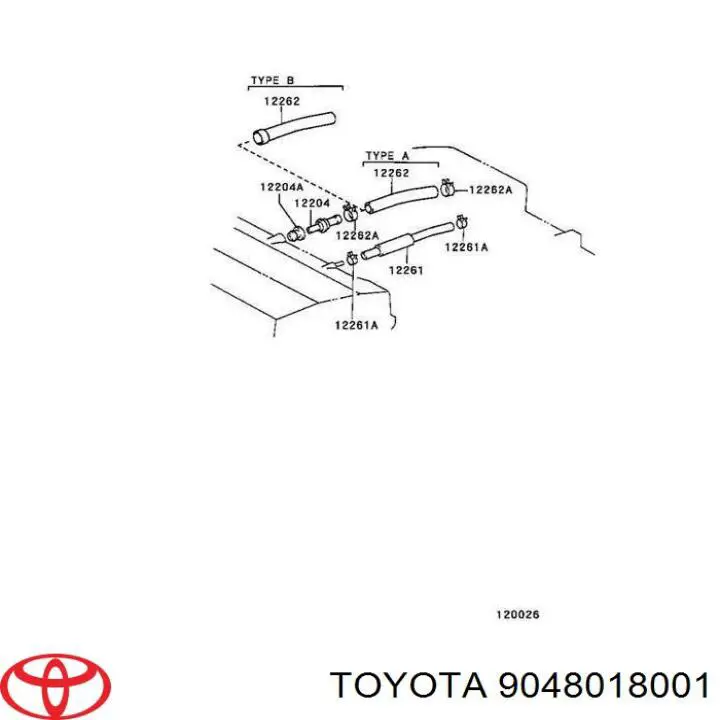 Прокладка клапана вентиляції картера Toyota Carina 2 (T17) (Тойота Каріна)