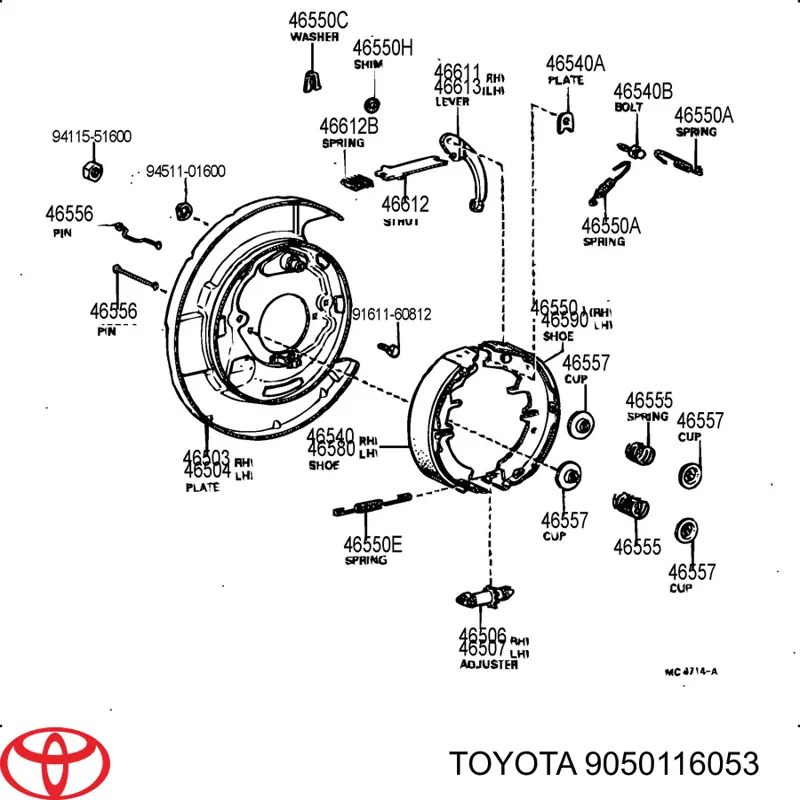 9050116053 Toyota ремкомплект стоянкового гальма
