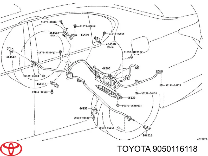 Ремонтний комплект гальма стоянки Toyota 9050116118 ціна, від 1.02 USD