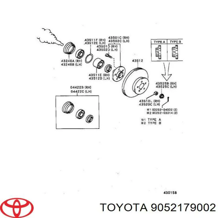 Кільце стопорне підшипника передньої маточини Toyota Corolla VERSO (E12J) (Тойота Королла)