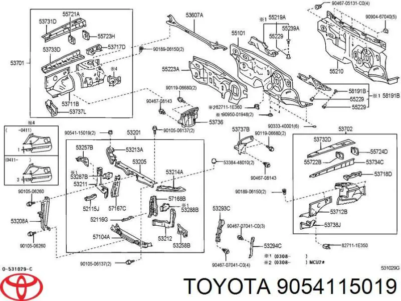 Подушка радіатора кондиціонера, верхня Toyota Hilux (KUN25) (Тойота Хайлюкс)