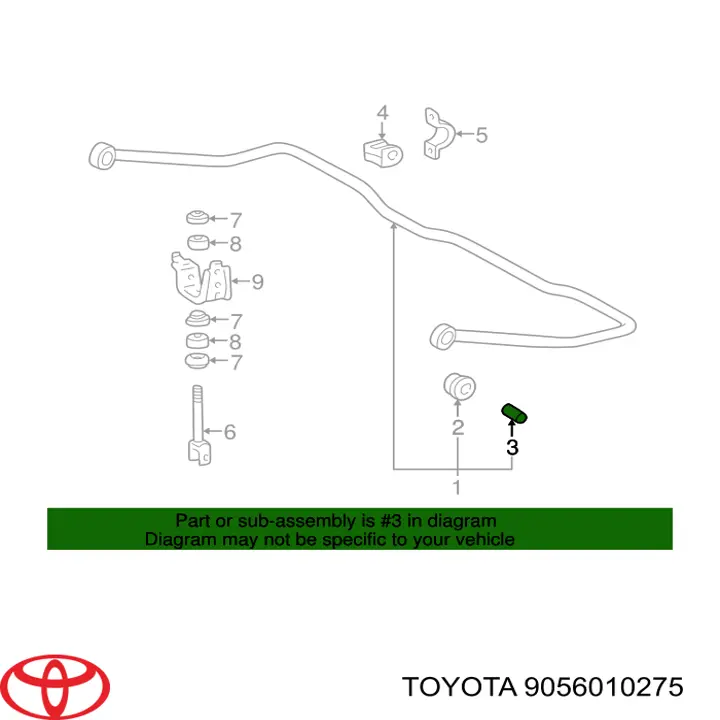 Втулка стійки заднього стабілізатора Toyota 9056010275 ціна, від 1.94 USD
