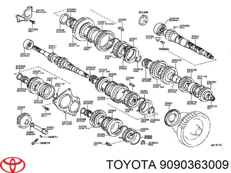 Купити 9036325034 Toyota Підшипник вторинного валу коробки