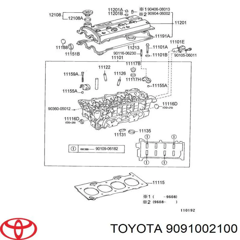 Купити 9091002100 Toyota Болт гбц