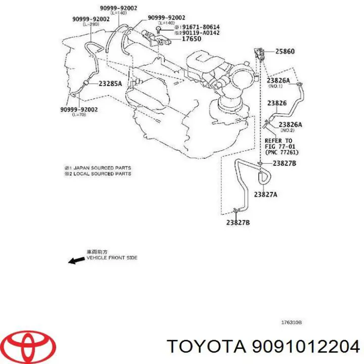 Купити 9091012204 Toyota Клапан вакуумний подушки двигуна