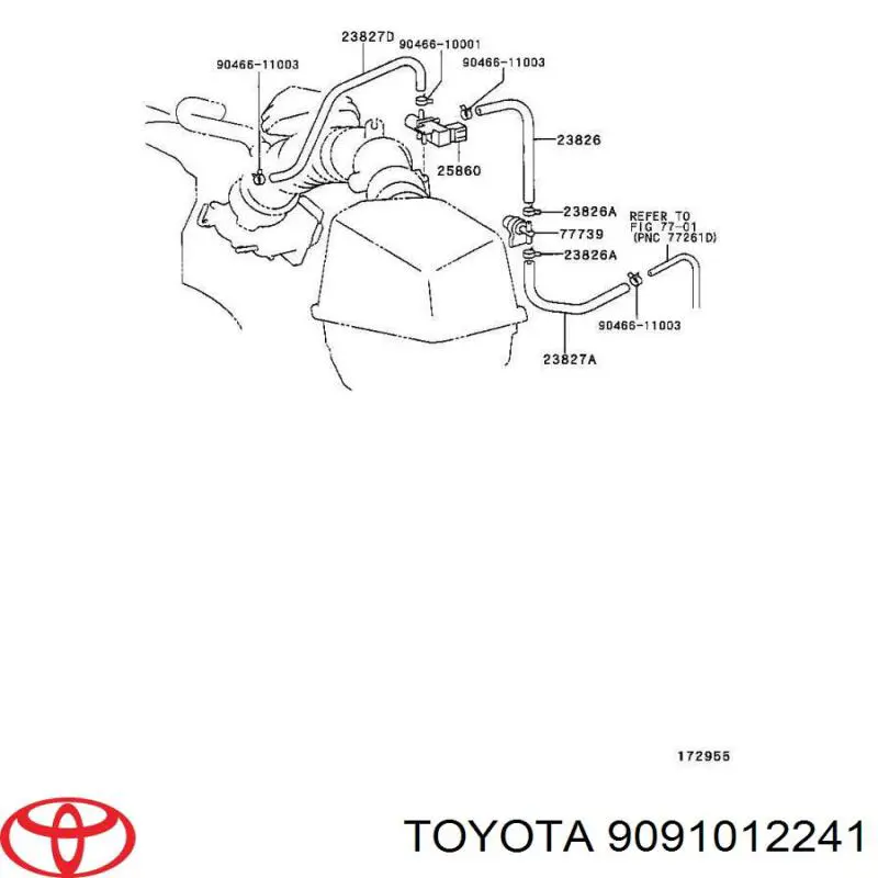 9091012241 Toyota клапан вакуумний подушки двигуна