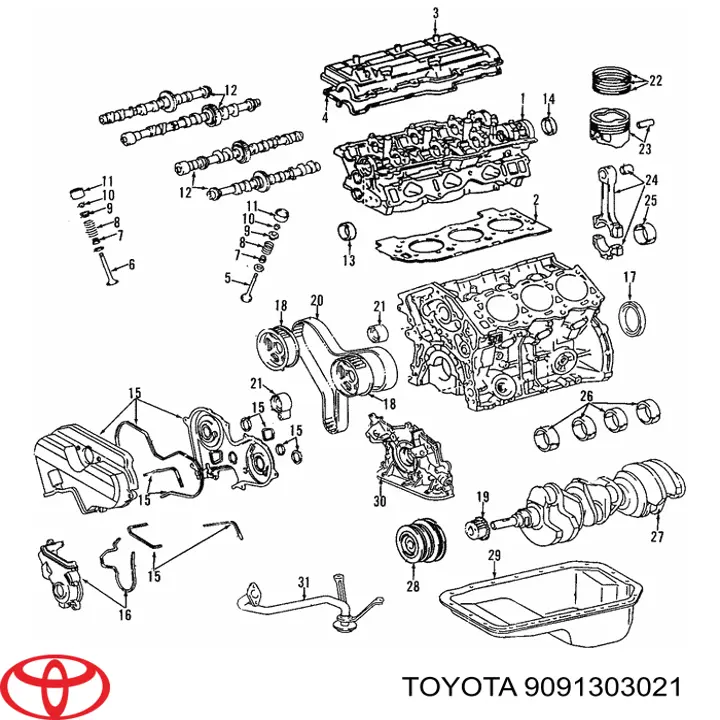 Купити 9091303021 Toyota Сухар клапану
