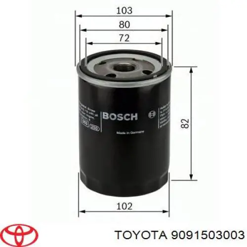 Масляний фільтр двигуна Toyota 9091503003 ціна, від 9.05 USD
