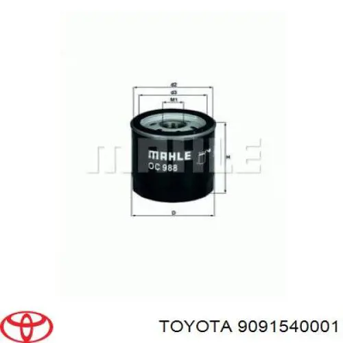 Масляний фільтр двигуна Toyota 9091540001 ціна, від 6.34 USD