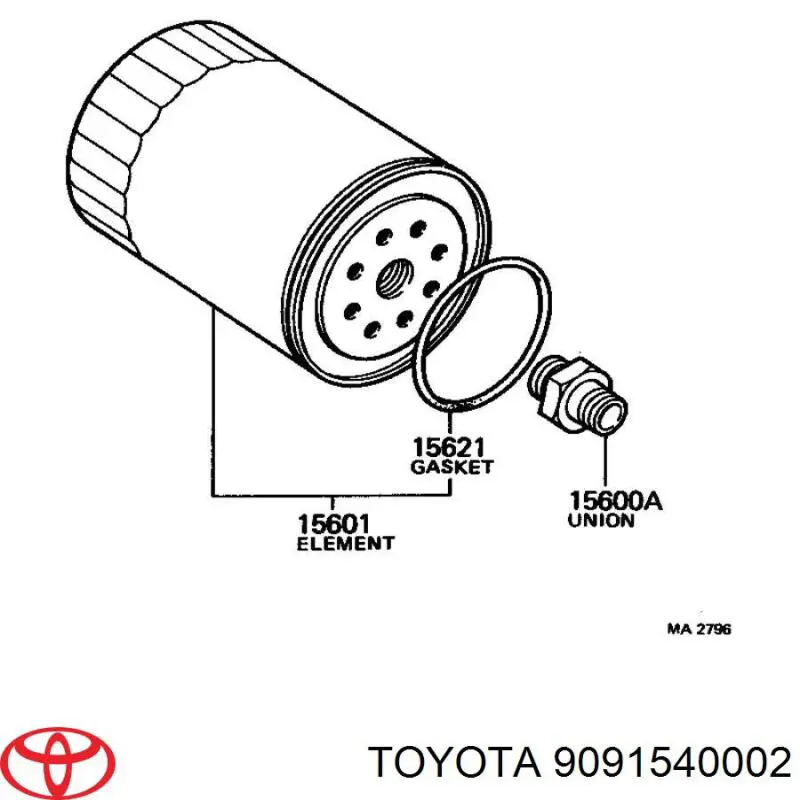 Масляний фільтр 9091540002 Toyota