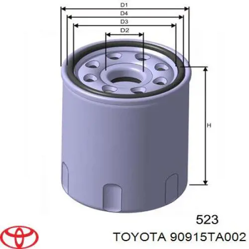 Масляний фільтр двигуна Toyota 90915TA002 ціна, від 5.70 USD