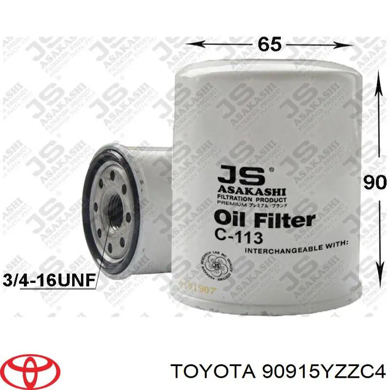 90915YZZC4 Toyota фільтр масляний