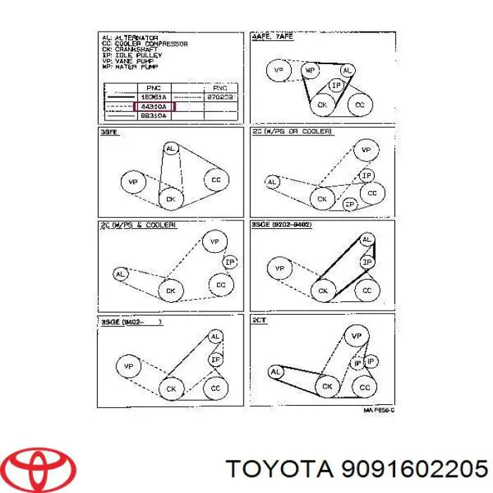 9091602205 Toyota ремінь приводний, агрегатів