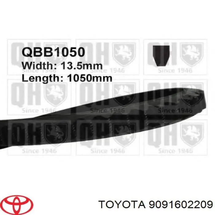Клиновий ремінь Toyota 9091602209 ціна, від 5.84 USD