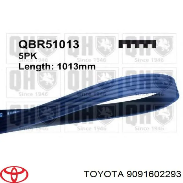 Ремінь приводний, агрегатів 9091602293 Toyota