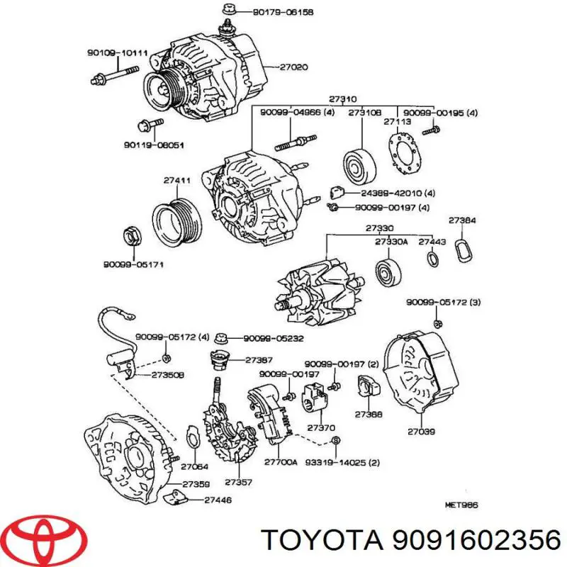 Клиновий ремінь Toyota 9091602356 ціна, від 6.95 USD