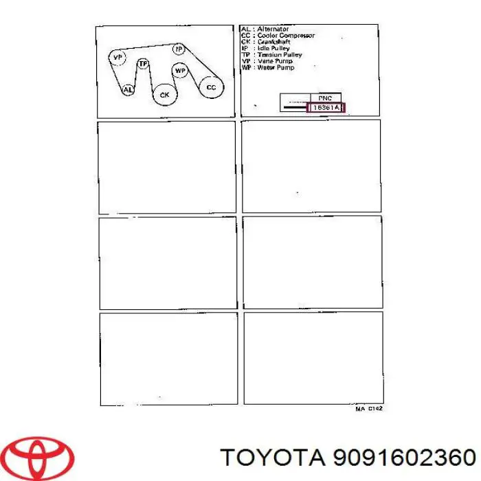 Купити 9091602360 Toyota Ремінь генератора