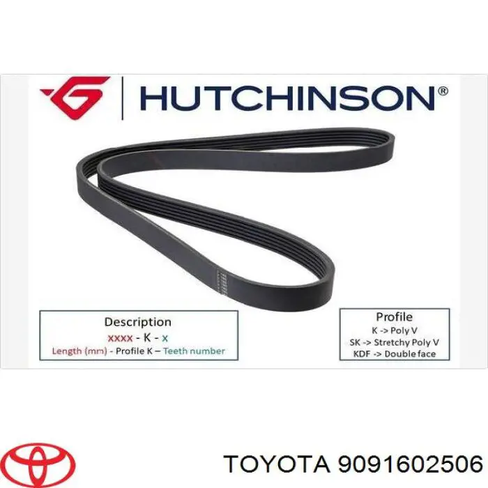 Ремінь кондиціонера Toyota 9091602506