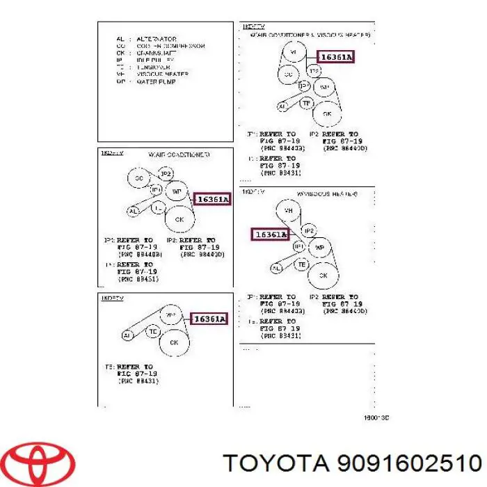 Клиновий ремінь Toyota 9091602510 ціна, від 13.87 USD