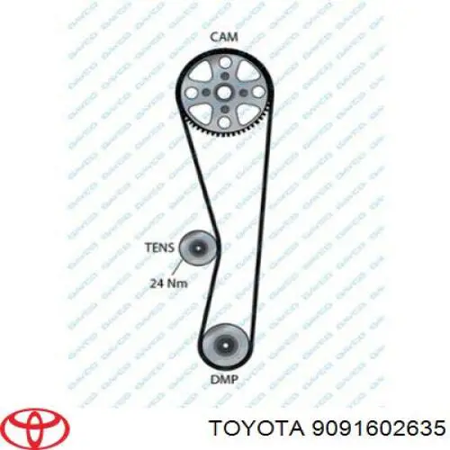 Клиновий ремінь Toyota 9091602635 ціна, від 20.39 USD