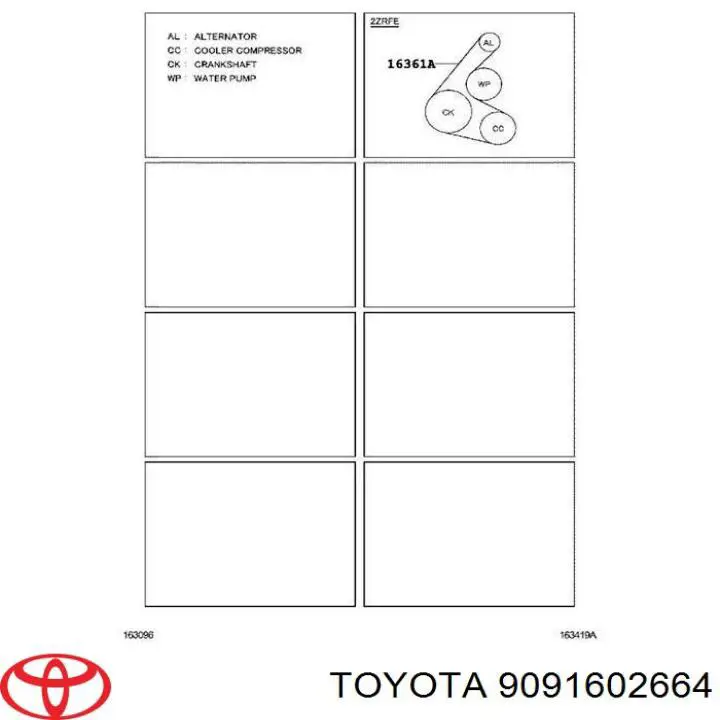 9091602664 Toyota ремінь приводний, агрегатів