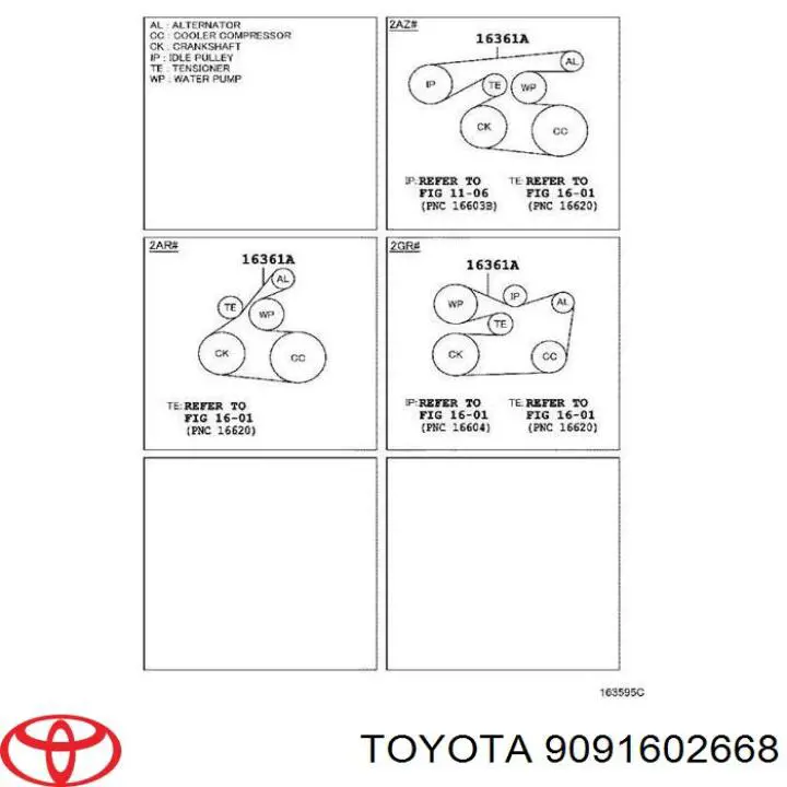 9091602668 Toyota ремінь приводний, агрегатів