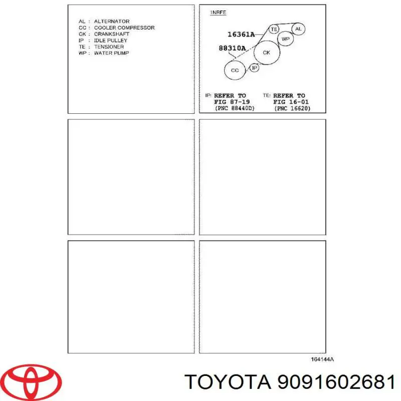 Клиновий ремінь Toyota 9091602681 ціна, від 7.83 USD