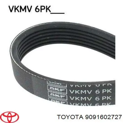 Клиновий ремінь Toyota 9091602727 ціна, від 53.37 USD