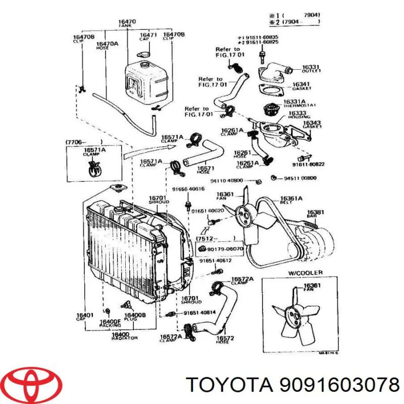 9091603078 Toyota термостат
