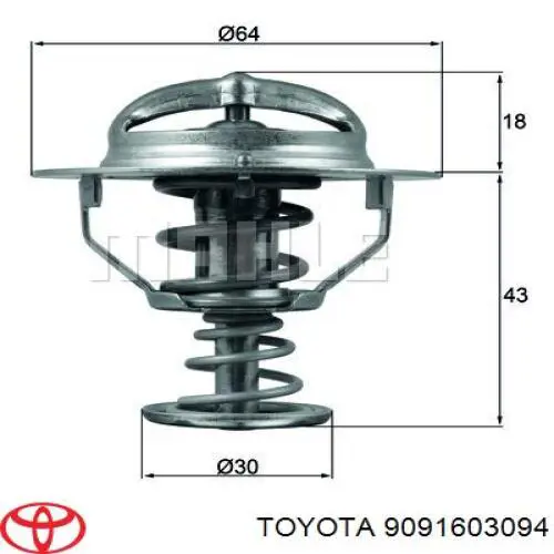 Купити 9091603094 Toyota Термостат в корпусі