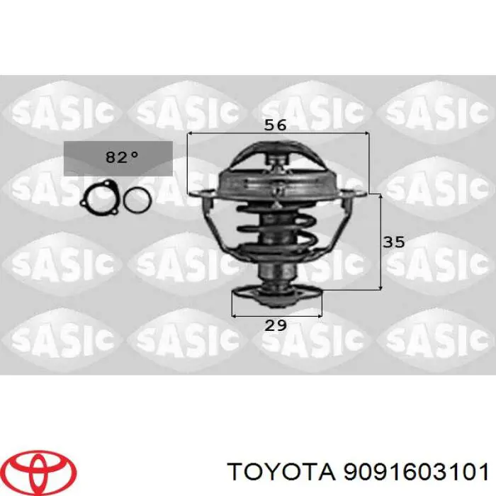Автомобільний термостат Toyota 9091603101 ціна, від 8.03 USD