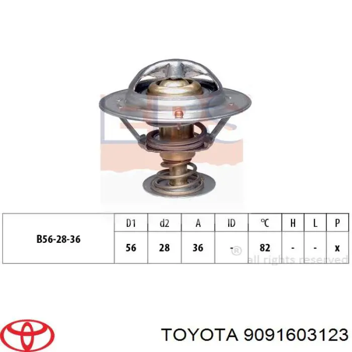 9091603123 Toyota термостат