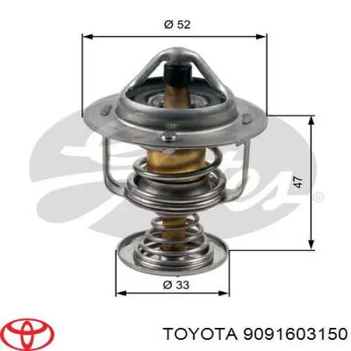 Автомобільний термостат Toyota 9091603150 ціна, від 7.81 USD