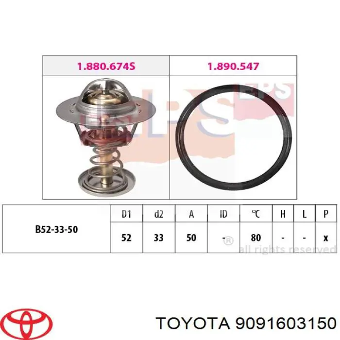 Термостат 9091603150 Toyota