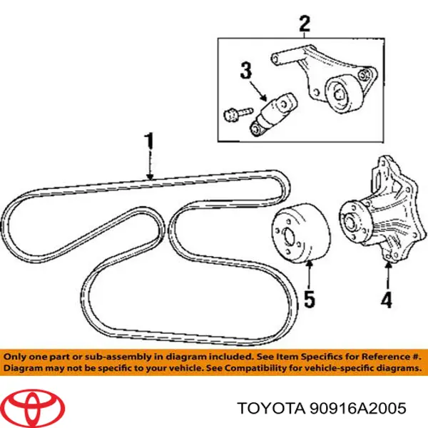 Купити 90916A2005 Toyota Ремінь генератора