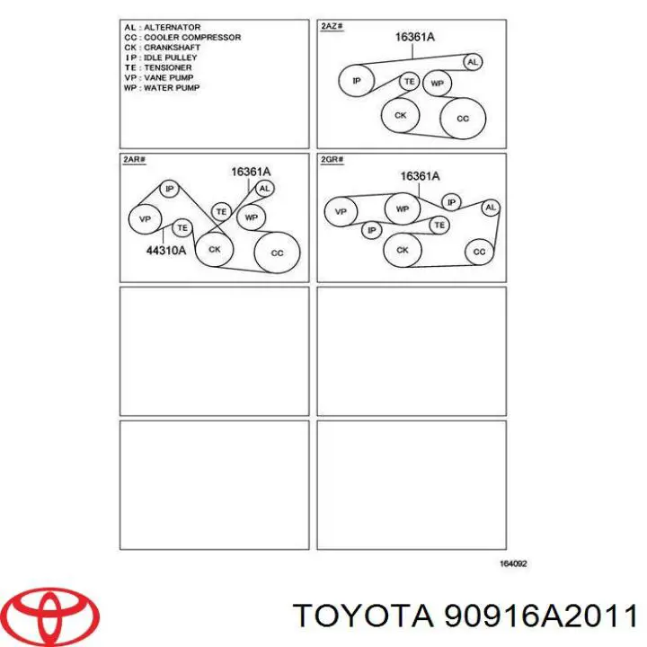 90916A2011 Toyota ремінь приводний, агрегатів